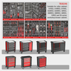Kinbox 248 Piece BMC Tray Professional Handcart Durable Multifunctional Tool Kit, Upgraded Metal Panel, Supports Customization