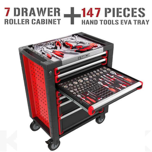 Kinbox Cheap Filling Mobile Toolbox for Industrial Use with 147pcs Tools