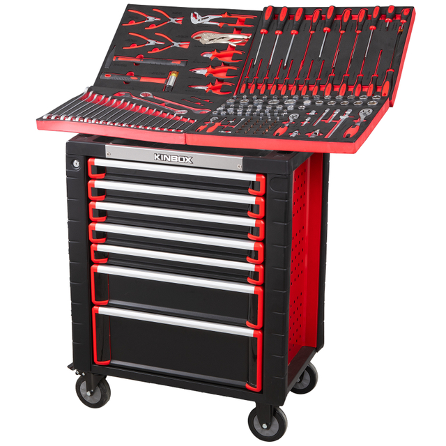 Kinbox Compact Tool Cart for Home | Lightweight Rolling Organizer with Customizable EVA Tray