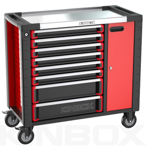 8 Drawer Metal Worktop Storage Cabinet With Wheels