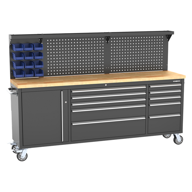 84 Inch Durable Heavy Duty Tool trolley with Pegboard For Garage Maintenance 