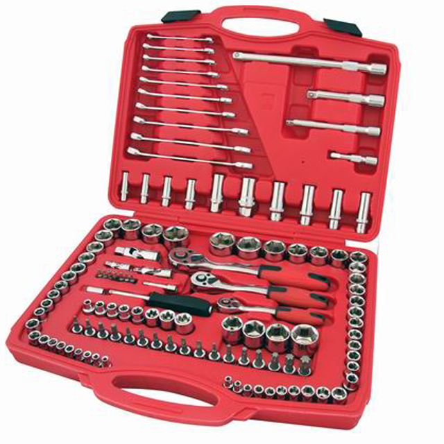 120pcs Hand Tool Kit Socket Wrench Complete Tool Box