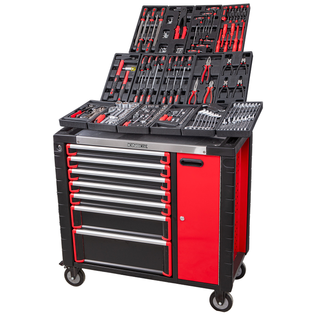 Kinbox 248 BMC Tray Professional Handcart Durable Multi Functional Tool Kit Upgraded Metal Panel Supports Customization