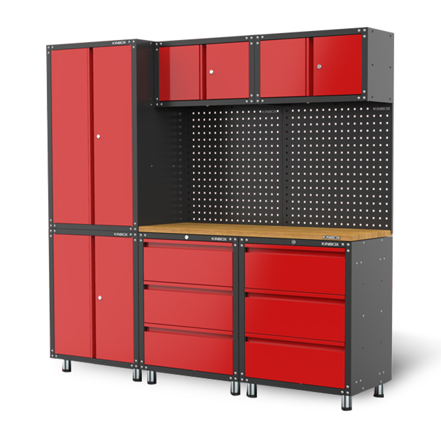 Kinbox Metal Professional 9PCS Garage Tool Cabinets for Workshop Storage