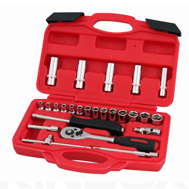 25PCS 1/4"DR.SOCKET WRENCH SET Portable Tool Box