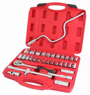 34PCS DR.Socket Wrench Set Hard Carry Tool Box