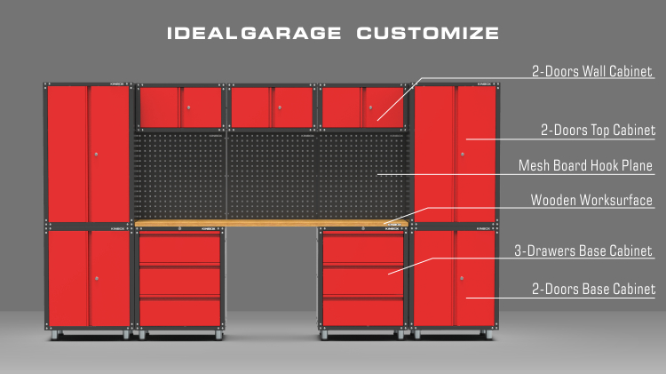 13 Piece Heavy Duty Garage Workbench System for Garage Storage