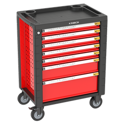 Multi functional storage car with 7-drawer rolling tool cabinet and tools organized by home garage tools